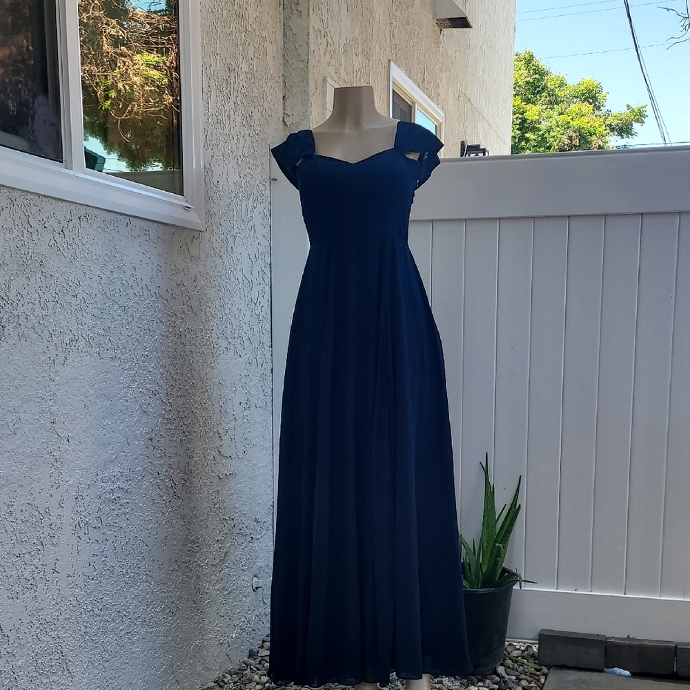 Sequin Hearts Blue Sweetheart Maxi Gown